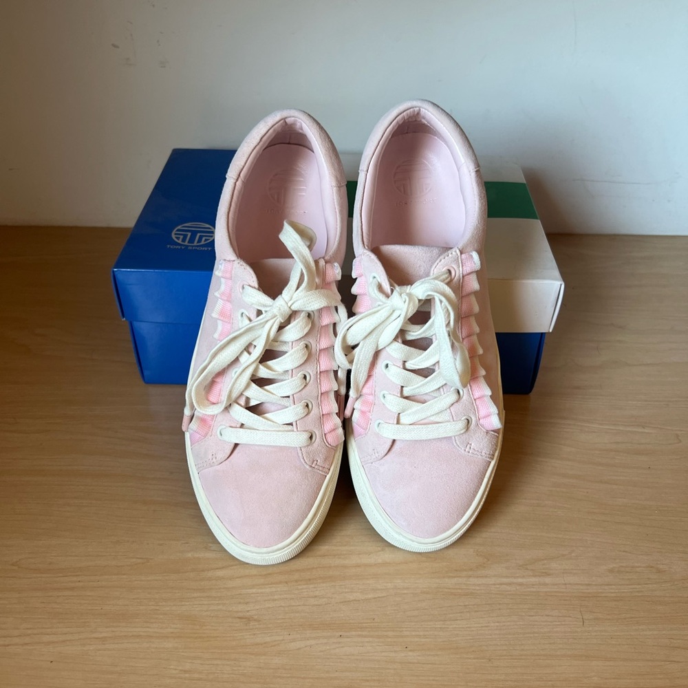 Tory sport suede ruffle sneakers